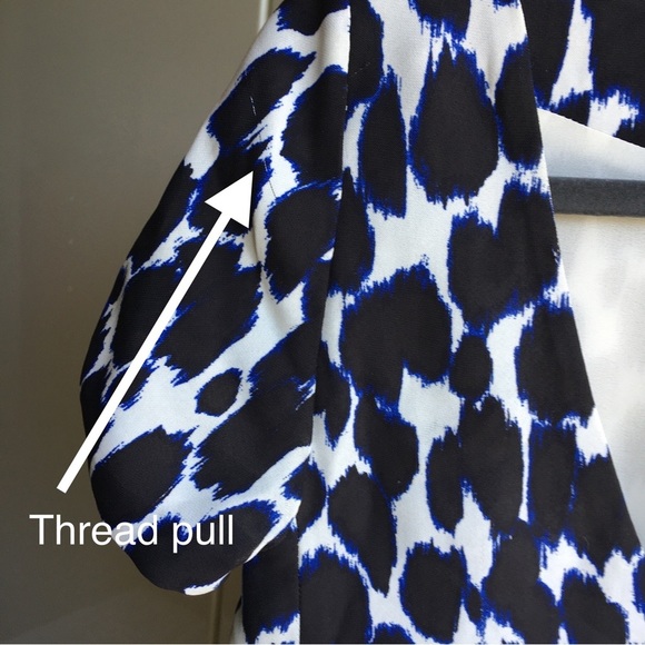 KATE SPADE dress low back open back abstract black white watercolor print sz 2​ - Picture 15 of 15